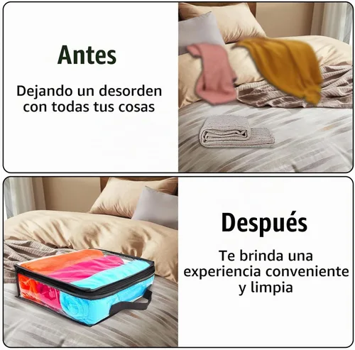 Vista 7 de 10 cubos grandes de embalaje de viaje transparente, bolsas de almacenamiento de vinilo transparente con cremallera, bolsa de plástico