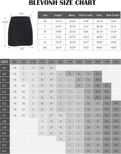Vista 6 de BLEVONH - Falda de tenis con shorts elásticos interiores para mujeres, para deportes, golf, falda pantalón con bolsillos