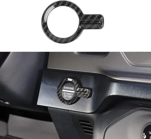 Vista 10 de Compatible con Ford Bronco Anillo de cubierta para botón de arranque del motor de la consola central Compatible con Ford Bronco 2021 2022 2023 2024