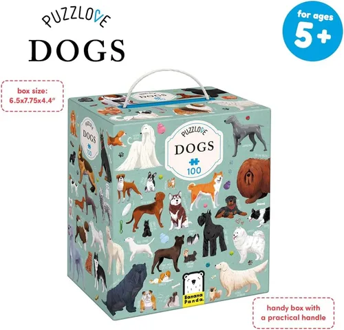 Vista 7 de Puzzlove Dogs (100 piezas) Rompecabezas de 5+ piso