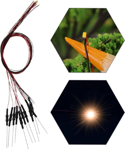 Vista 25 de L0603B 20pcs pre-cableado SMD LED 0603 Bule Diodo emisor de luz 12V Micro Litz Cable Cable Longitud 7.8 pulgadas (7.9 in) para DIY Manual