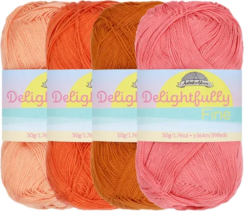 Vista 12 de JubileeYarn - Hilo deliciosamente fino, 1.76 oz/madeja de rayón de bambú y encaje, tonos de azul, 4 madejas