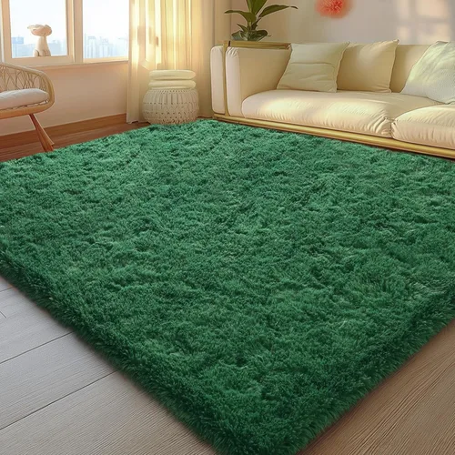 Vista 41 de Mugorn - Alfombras suaves y esponjosas de 2 x 3 pies para el hogar, alfombra pequeña con 4 mallas antideslizantes, color negro, 2 x 3 pies