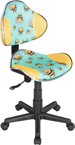 Vista 11 de JJS Silla ejecutiva de computadora con respaldo bajo para oficina en casa, silla ergonómica de malla con base extra grande y almohadillas