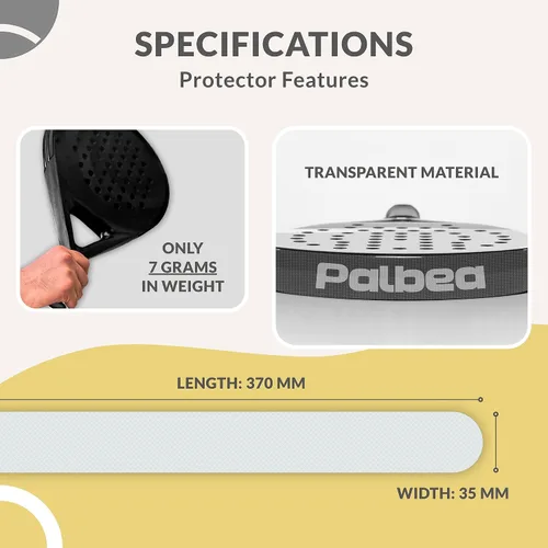 Vista 5 de Palbea Transparent Padel Racket Protector - Pack of 1/2/3/5 - Rough & Lightweight Frame Tape. Edge Protector Durable & Easy to Replace. Padel