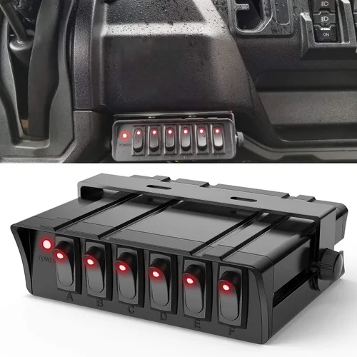 Vista 9 de Nilight Caja de Interruptores Basculantes de 4 Posiciones Panel de Conmutación SPST 12V 24V 20A 40Amp Máx para Automóviles Coches Vehículos Barcos