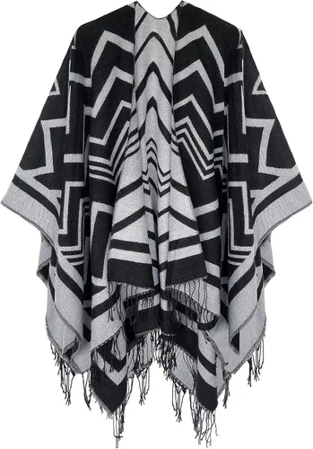 Vista 24 de Urban CoCo Poncho vintage de invierno para mujer, capa con borlas, chal envolvente