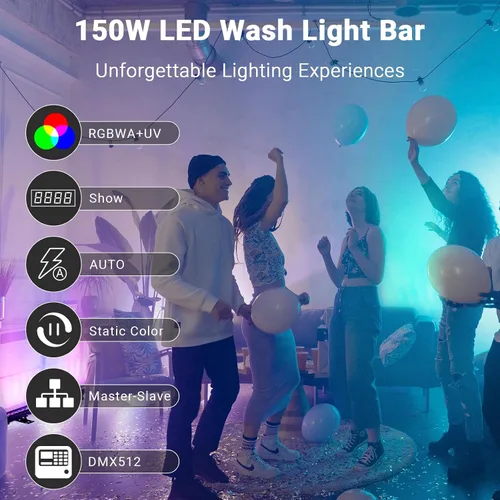 Vista 5 de Barra de luz de lavado LED: IP65 impermeable 150W 24LED RGBWA+UV