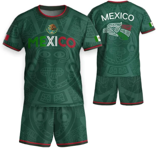 Vista 13 de Camiseta de Fútbol Juvenil de México, Camisetas de Fútbol Mexicanas para Niños, Camisetas de México para Niños, Camiseta de Fútbol Mexicana