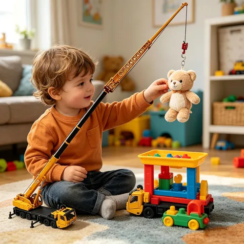 Vista 3 de eMart Aleación Die-cast Modelo Juguete Ingeniería Grúa Pesada Camión Vehículo Simulación Automóvil Miniatura 1:55 Niños Regalo