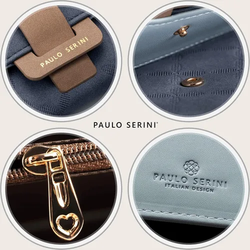 Vista 4 de PAULO SERINI Cartera Mujer - Cartera para mujer con monedero - Tarjetero 9 tarjetas - Pulsera - Carteras veganas para mujer - Regalos de cumpleaños