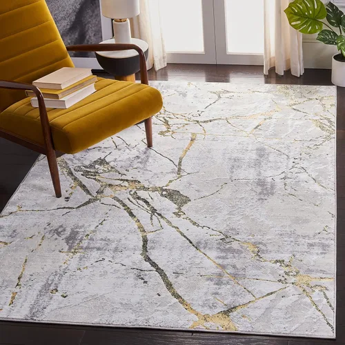 Vista 14 de SAFAVIEH Amelia Collection - Alfombra decorativa de 2 x 4 pies, gris y negro, diseño abstracto moderno, no desprende pelusa y de fácil cuidado