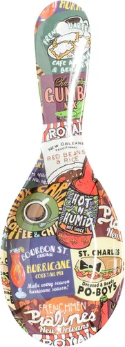 Vista 3 de Nueva Orleans Iconic Food Logos Design Souvenir Spoon Rest (cerámica)