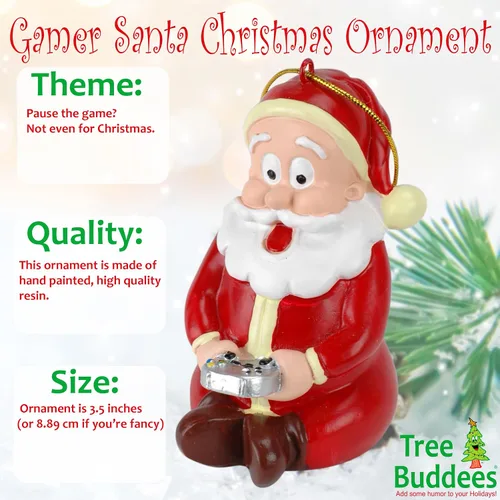 Vista 2 de Tree Buddees Adorno navideño para videojuegos de Papá Noel para jugadores