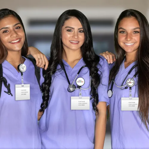 Vista 4 de Carrete retráctil para enfermería, 3 unidades, con clip giratorio para estudiantes