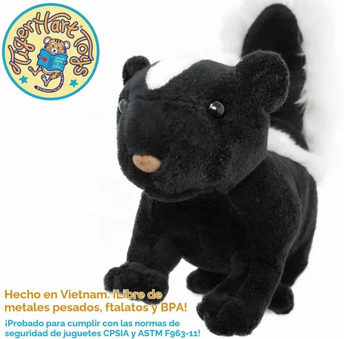 Vista 5 de TigerHart Seymour The Skunk - Peluche de 8 pulgadas de largo (medida de cola no incluida)