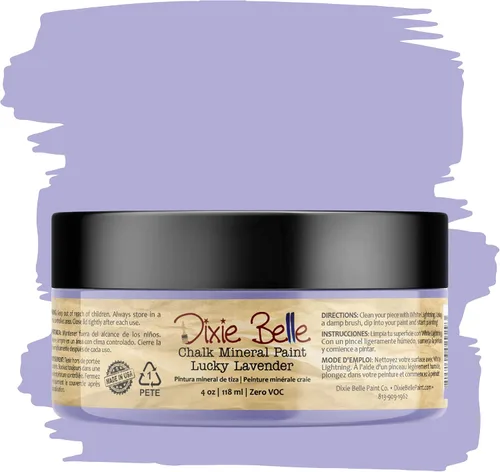Vista 76 de Pintura para muebles con acabado de tiza Dixie Belle Paint Company - Amatista (4oz) - Pintura mineral de tiza chic púrpura profundo mate