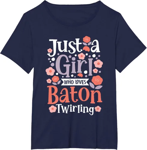 Vista 22 de A Girl Who Loves Baton Twirling - Camiseta de giro Majorette Twirler, Negro