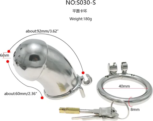 Vista 6 de Jaula de acero inoxidable para hombre con bloqueo de pene con cerradura de metal castidad dispositivo de castidad masculina jaula de polla juguetes