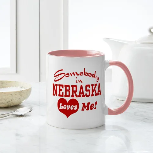 Vista 103 de CafePress I Love Nebraska Taza de café de cerámica de 11 oz (11.0 fl oz)