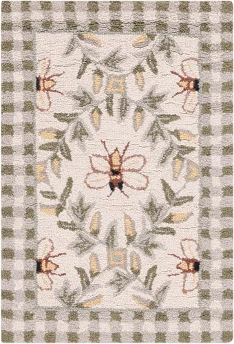 Vista 27 de SAFAVIEH Chelsea Collection - Alfombra decorativa de 1 pies 8 pulgadas x 2 pies 6 pulgadas, color negro, lana de campo francesa enganchada a mano