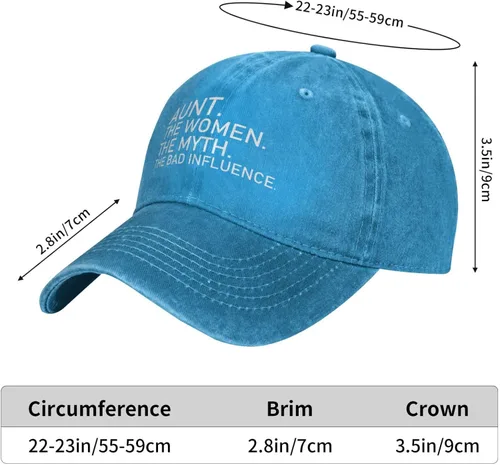 Vista 6 de YVNUM Unisex Baseball Hats Adjustable Aunt The Women The Myth The Bad Influence Washed Denim Classic Dad Hat