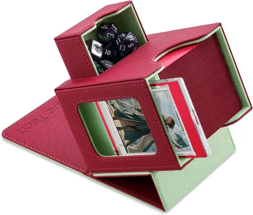 Vista 16 de Mage Tech Caja de cartas para MTG Commander, diseño patentado, pantalla Commander, se adapta a 100 tarjetas de doble manga, ladrillo de tarjetas