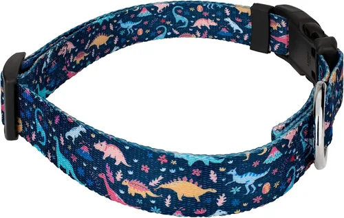 Vista 5 de Country Brook Petz - Collar y correa de perro de dinosaurios de lujo - Colección Critter Corner con diseños temáticos de criaturas (1/2 pulgada, 2XS)