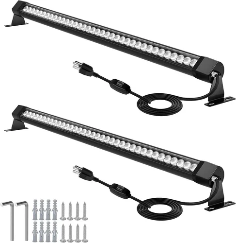 Vista 9 de HNRLOY Paquete de 2 lámparas de pared de 36 W, 4000 K, luz blanca natural para pared, 2 pies, 120 V, barra de luz LED lineal para exteriores