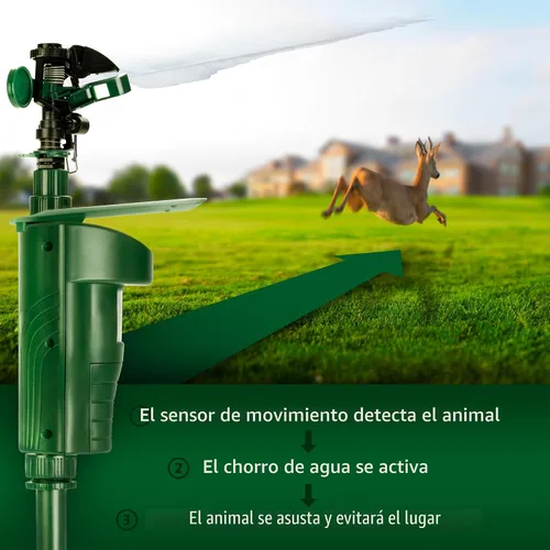 Vista 2 de GARDIGO® Repelente de animales con chorro de agua Repelente de aves, repelente de garzas y gatos Aspersor activado por movimiento Rango