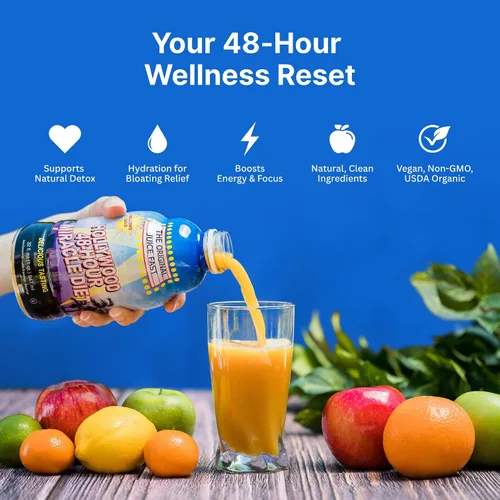 Vista 6 de Hollywood Miracle Diet Dieta de 48 horas, mezcla natural de bebida y fruta-32 oz
