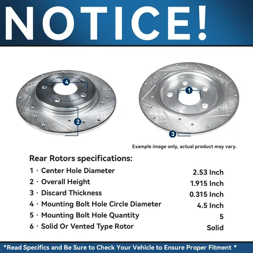 Vista 100 de Detroit Axle - Rotores de freno delantero para 04-13 Mazda 3 Rotores de frenos de disco 06-15 Mazda 5 Reemplazo: Rotor regular delantero de 11.81