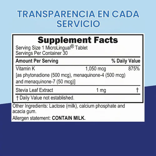 Vista 7 de Superior Source Triple K, fórmula 3 en 1, MK-4 500 mcg, MK-7 50 mcg, K1 500 mcg, tabletas microlignuales de disolución rápida, 30 unidades, huesos