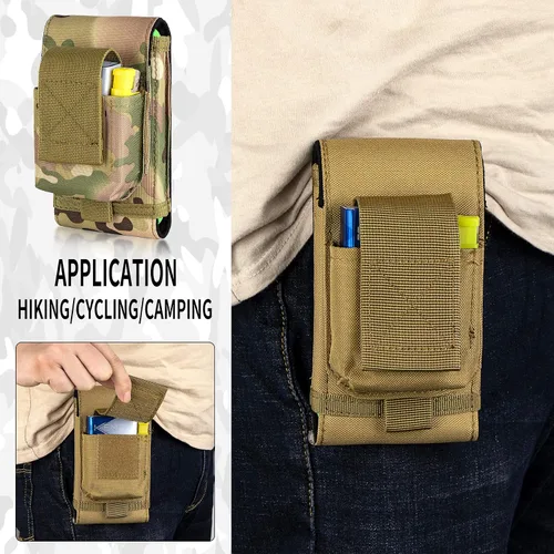 Vista 7 de Funda táctica Molle para teléfono, bolsa compacta para cinturón de cintura con funda para cigarrillos para iPhone 17 Pro Max/16 Pro Max/15 Pro