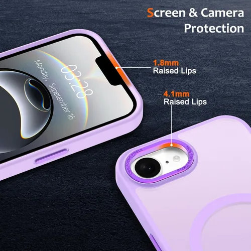 Vista 212 de Anuck - Funda magnética para iPhone 11 compatible con MagSafe, carcasa trasera mate translúcida dura, borde de TPU, delgada, resistente a impactos