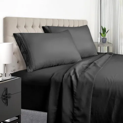 Vista 13 de EaseHome Juego de Sábanas Tamaño Queen - Sábanas de Cama Queen de Microfibra Cepillada de Lujo Extra Suave con Bolsillo Profundo de 18 Pulgadas Negro