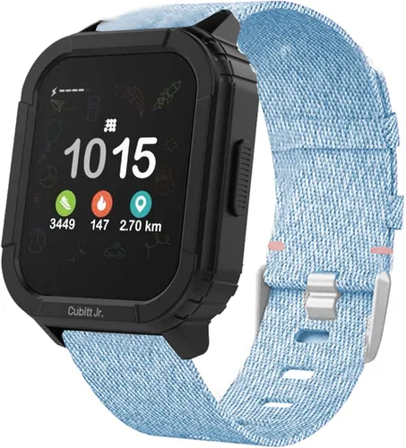 Vista 7 de Lamshaw Compatible con correas de reloj inteligente Cubitt Jr, correa de repuesto de tela tejida de nailon transpirable compatible con reloj