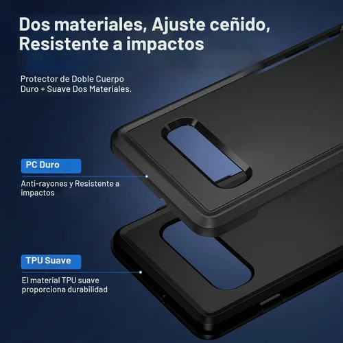 Vista 5 de Funda para Samsung Galaxy S10 Plus, con Protector de Pantalla [Probado contra Caídas de Grado Militar] Funda Protectora de Servicio Pesado