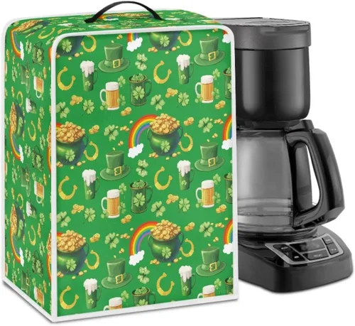 Vista 38 de Funda para cafetera, poliéster, azul, se adapta a la mayoría de máquinas de café estándar, protector resistente al polvo, huellas dactilares