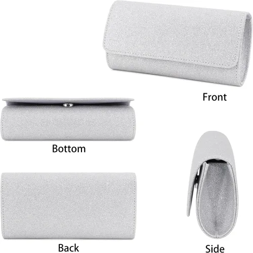 Vista 6 de Naimo - Deslumbrante bolsa pequeña de solapa, con cadena desmontable para eventos nocturnos.
