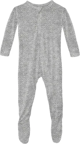 Vista 5 de KicKee Print Footies with Zipper, Super Soft One-Piece Jammies, Sleepwear for Babies and Kids Resumen Prismático Primavera