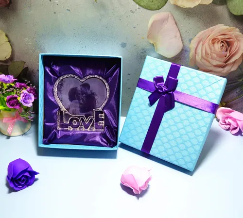 Vista 7 de FANF&YKPY Marco de fotos personalizado en forma de corazón, marco de fotos de cristal, grabado láser, cumpleaños, aniversario, boda, regalo