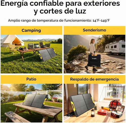 Vista 8 de El panel solar portátil BougeRV 100W, tipo N plegable fibra de vidrio del cargador solar 100W Solar Panel, Fiberglass Layer, Foldable Charging