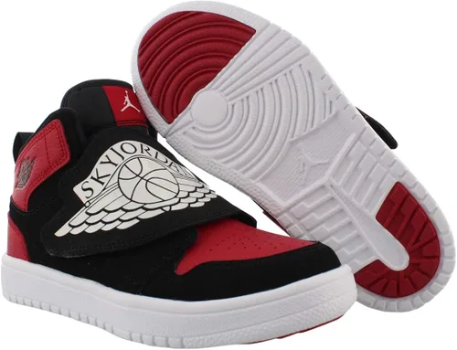 Vista 2 de Sky Jordan 1 (Preescolar), NegroBlanco-gimnasio Rojo, 0
