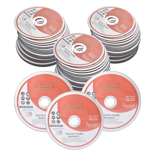 Vista 9 de WFLNHB Paquete de 100 ruedas cortadas de metal y acero inoxidable de 4 pulgadas x 0.040 pulgadas x 5/8 pulgadas, aptas para amoladoras angulares