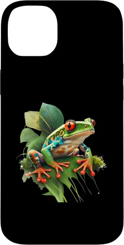 Vista 15 de iPhone 16 Rainforest Amphibian Red Eyed Tree Frog Green Body Frog Case