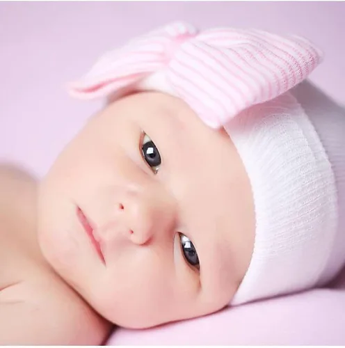 Vista 6 de Zando Gorro de hospital para recién nacidos con lazo grande gorro de invierno para bebés sombreros de recién nacidos para niñas y niños