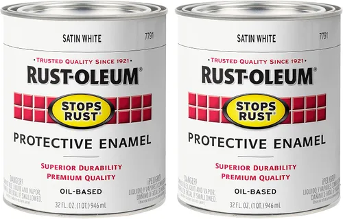 Vista 9 de Rust-Oleum 7777730 Stops Rust Pintura con Brocha, Media Pinta, Negro Satinado