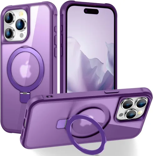 Vista 179 de CHAOFEnG Funda magnética compatible con iPhone 11 con soporte, prueba de caídas de grado militar, compatible con imán, anillo translúcido, parte