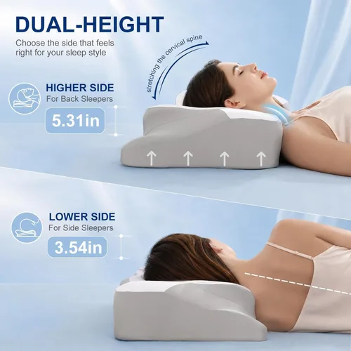 Vista 6 de jiaao Almohada curvada para dormir lateral, soporte de cuello de espuma